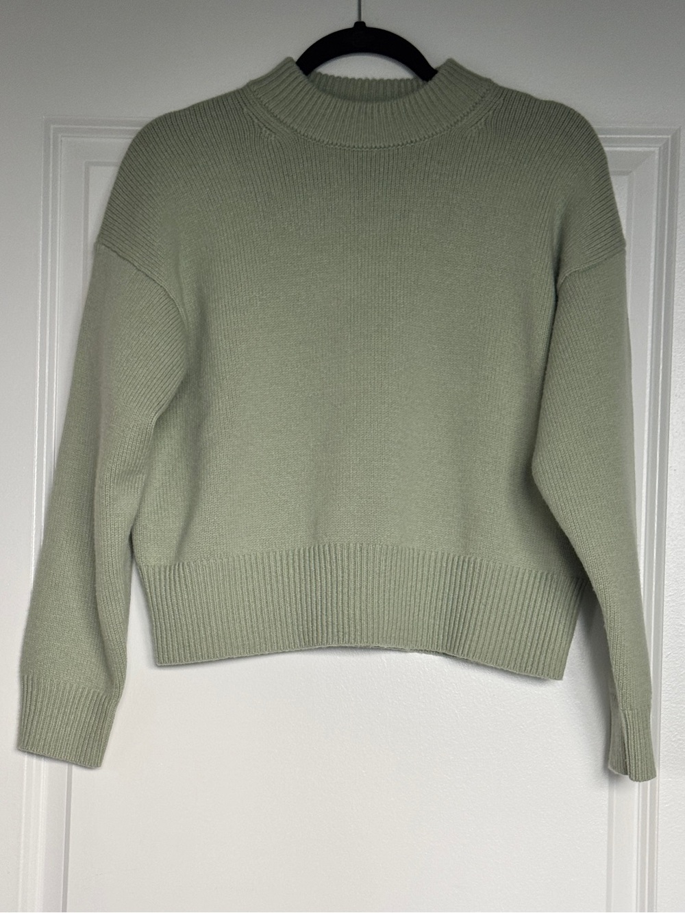 EUC MADEWELL SoftWool Boxy Crewneck Sweater Heather Seafoam Size XXS NT602 - Picture 3 of 13